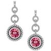 Image 1 : Certified 5.00 Ctw Pink Tourmaline Hanging Stud Earring