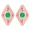 Image 1 : Certified 1.46 Ctw Emerald And Diamond 18k Rose Gold Ha