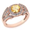 Certified 1.58 Ctw Citrine And Diamond Wedding/Engageme
