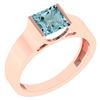 Image 1 : Certified 0.75 Ctw Aquamarine 18k Rose Gold Ring