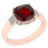 Image 1 : Certified 3.24 Ctw I2/I3 Garnet And Diamond 14K Rose Go