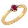 Image 1 : Certified 0.24 Ctw Ruby And Diamond 18K Yellow Gold Hal