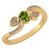 Image 1 : Certified 0.28 CTW Peridot And Diamond 14k Yellow Gold