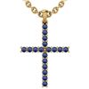 Image 1 : Certified 0.54 Ctw Blue Sapphire 18k Yellow Gold Pendan