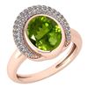 Image 1 : Certified 2.82 Ctw Peridot And Diamond VS/SI1 Halo Ring