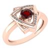 Image 1 : Certified 0.29 Ctw Garnet And Diamond VS/SI1 Ring 14K R
