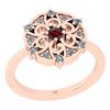 Image 1 : Certified 0.33 Ctw I2/I3 Garnet And Diamond 10K Rose Go