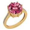 Image 1 : Certified 2.14 Ctw Pink Tourmaline And Diamond VS/SI1 E