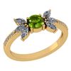 Image 1 : Certified 1.11 Ctw Peridot And Diamond 14k Yellow Gold