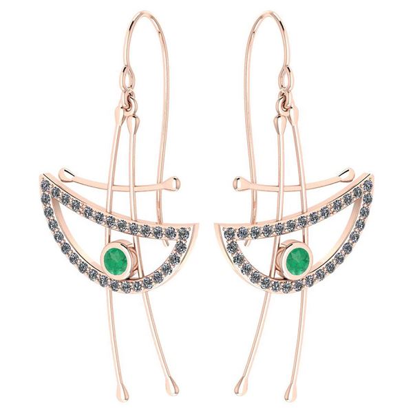 Certified 0.92 Ctw Emerald And Diamond VS/SI1 Eye Style