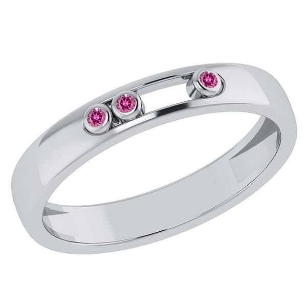 Certified 0.03Ctw Genuine Pink Tourmaline 14k White Gol