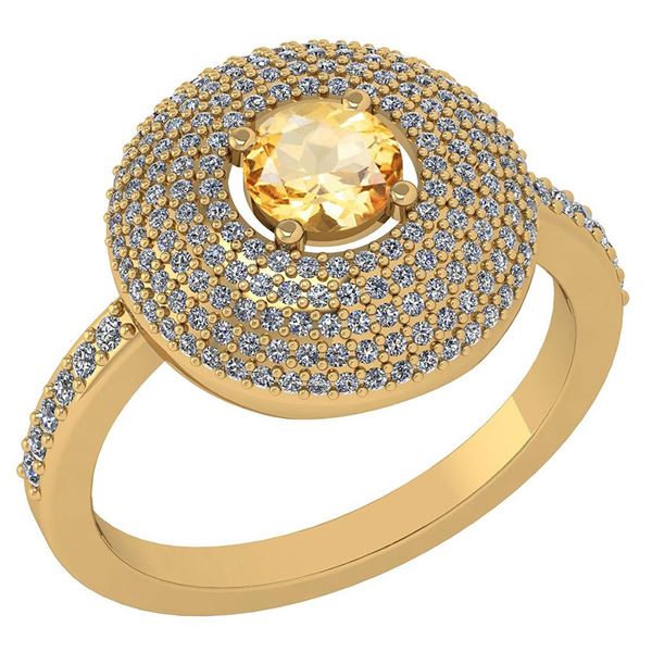 Certified 0.99 CTW Citrine And Diamond 14k Yellow Gold