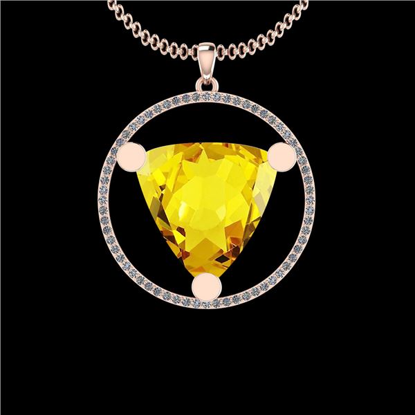 Certified 19.83 Ctw I2/I3 Lemon Topaz And Diamond 10K R
