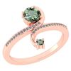 Image 1 : Certified 0.85 Ctw Green Amethyst And Diamond 14k Rose