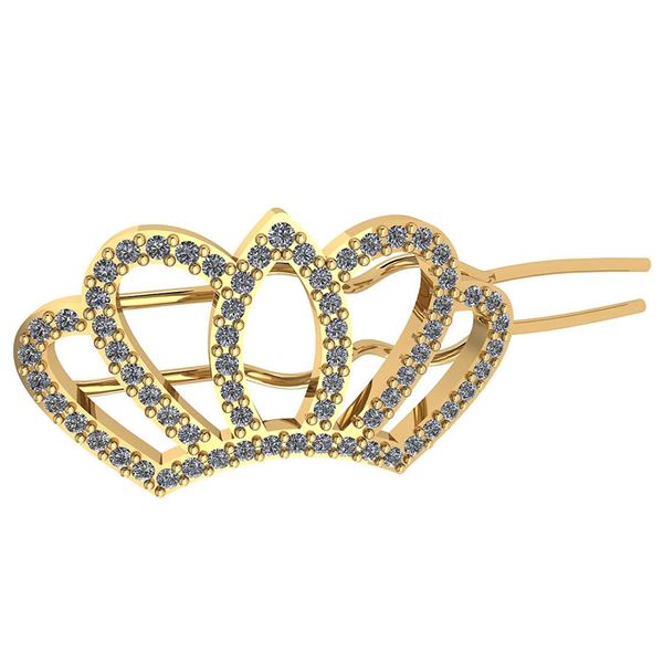 Certified 0.18 Ctw Diamond Ladies HairPin 18K Yellow Go
