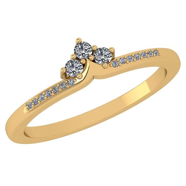 0.13 Ctw Diamond 14k Yellow Gold Halo Ring