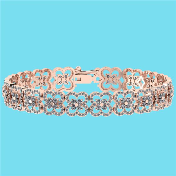 Certified 5.68 Ctw Diamond SI2/I1 14K Rose Gold Bracele