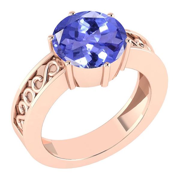 Certified 1.25 Ctw Tanzanite Solitaire Ring with Filigr