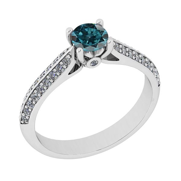 Certified 0.80 Ctw I2/I3 Treated Fancy Blue and White D