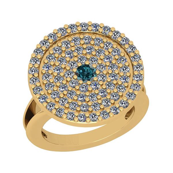 Certified 1.15 Ctw I2/I3 Treated Fancy Blue And White D