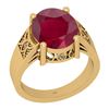 Image 1 : Certified 4.94 Ctw I2/I3 Ruby And Diamond 14K Yellow Go