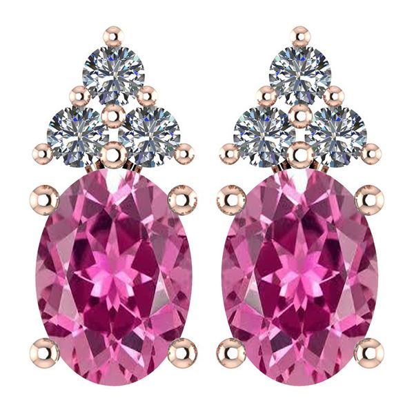 Certified 1.46 Ctw Pink Tourmaline And Diamond Wedding/