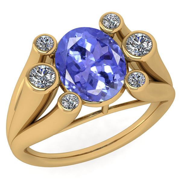 Certified 2.82 Ctw Tanzanite And Diamond VS/SI1 Ring 14