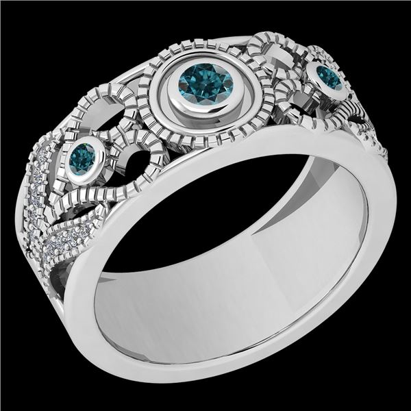 Certified 0.26 Ctw I2/I3 Treated Fancy Blue And White D