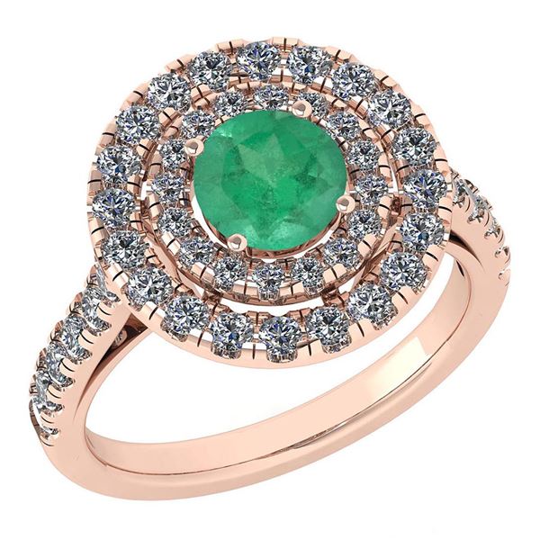 Certified 1.99 Ctw Emerlad And Diamond Wedding/Engageme
