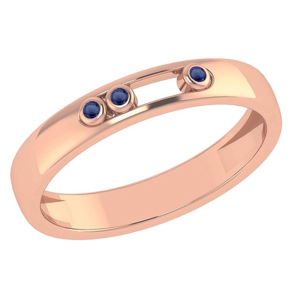 Certified 0.03Ctw Genuine Blue Sapphire 14k Rose Gold B
