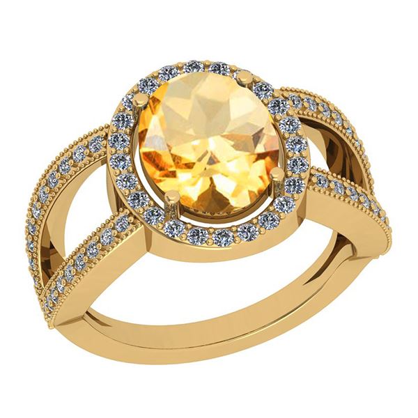 Certified 1.75 Ctw I2/I3 Citrine And Diamond 10k Yellow
