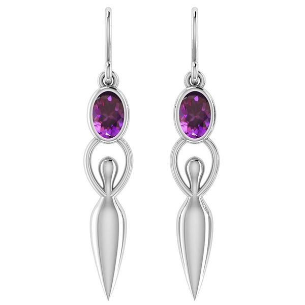 Certified 1.00 Ctw Amethyst And Diamond 14k White Gold