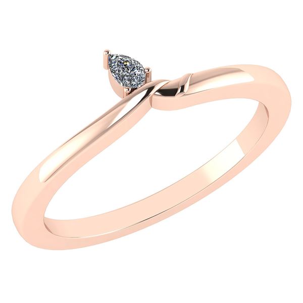 Certified 0.23 Ctw Diamond 18K Rose Gold Halo Ring