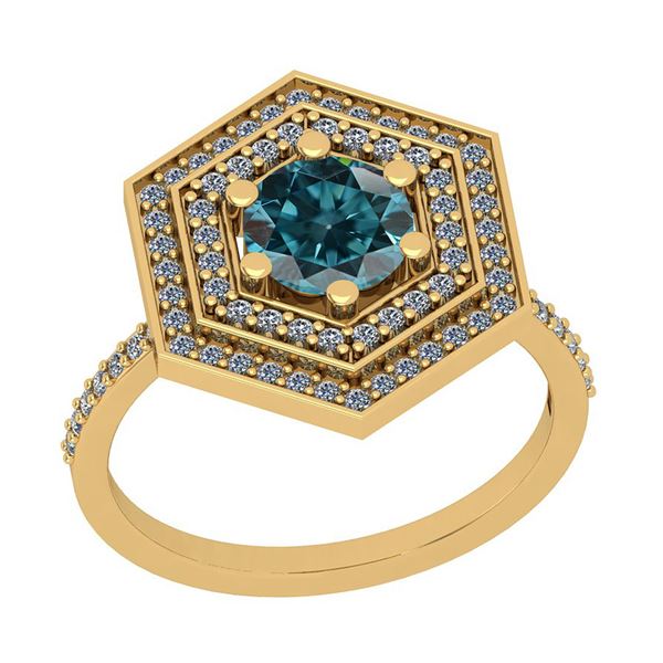 Certified 1.54 Ctw I2/I3 Treated Fancy Blue and White D