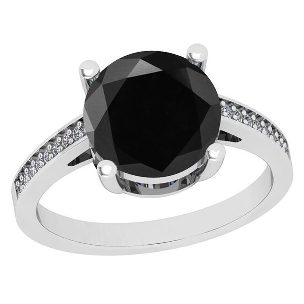 Certified 2.58 Ctw I2/I3 Treated Fancy Black and White