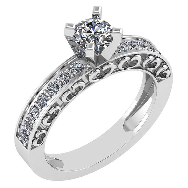Certified 0.79 Ctw Diamond Wedding/Engagement Style 14K