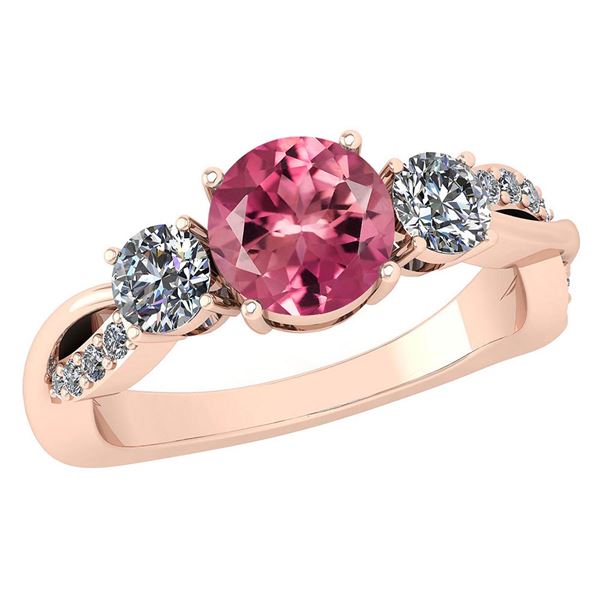 Certified 1.86 Ctw Pink Tourmaline And DiamondVS/SI1 3