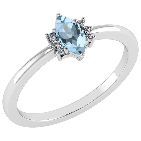 Certified 0.68 Ctw Blue Topaz And Diamond VS/SI1 Ring 1