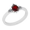 Image 1 : Certified 0.63 Ctw I2/I3 Garnet And Diamond 10K White G