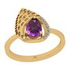 Image 1 : Certified 0.79 Ctw I2/I3 Amethyst And Diamond 10K Yello