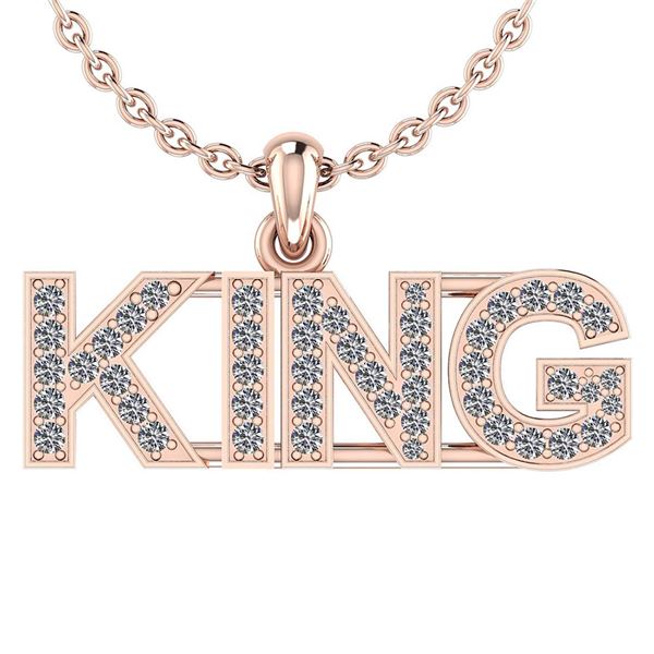 Certified 0.33 Ctw Diamond VS/SI1 KING Pendant 18K Rose