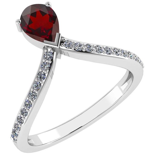Certified 0.97 Ctw Garnet And Diamond 14k Yellow Gold H