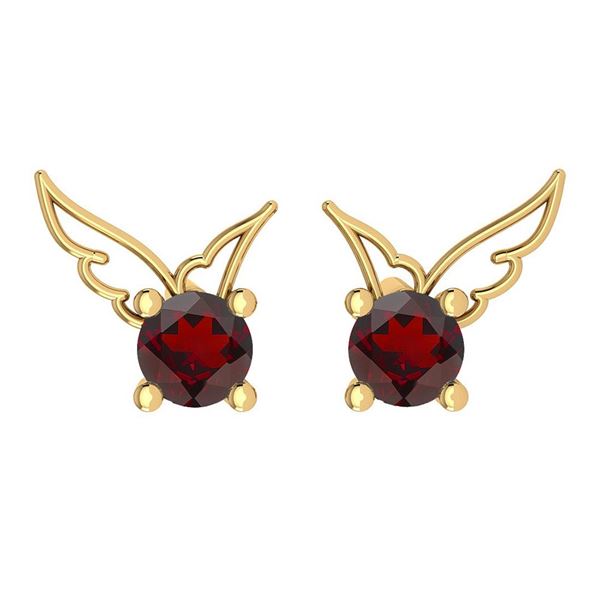Certified 0.50 Ctw Garnet Stud Earrings 14K Gold Yellow
