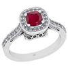 Image 1 : Certified 1.01 Ctw I2/I3 Ruby And Diamond 14K White Gol