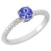 Image 1 : Certified 0.45 Ctw Tanzanite Solitaire Ring with Filigr