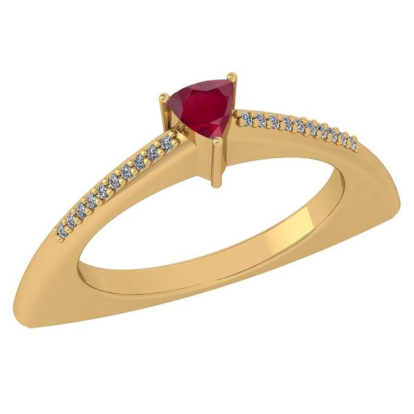 Certified 0.35 Ctw Ruby And Diamond 14k Yellow Gold Hal