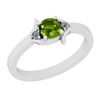 Image 1 : Certified 0.56 Ctw I2/I3 Peridot And Diamond 10K White