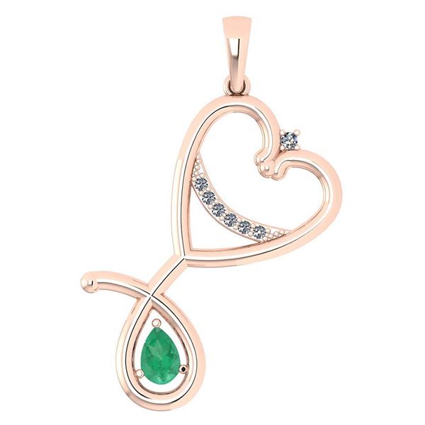 Certified 0.60 Ctw Emerald And Diamond Pendant For wome
