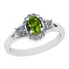 Image 1 : Certified 0.79 Ctw i2/i3 Peridot And Diamond 10K White