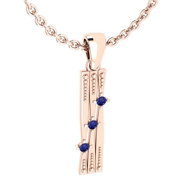 Certified 0.06 Ctw Blue Sapphire Styles Necklace 14k Ro